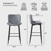 RISOKEYS Set of 2 Pub Height Chairs with Velvet Upholstery - Casual Dining Furniture with Metal Legs, 29" Seat Height, Suitable for Bar - 3 of 4