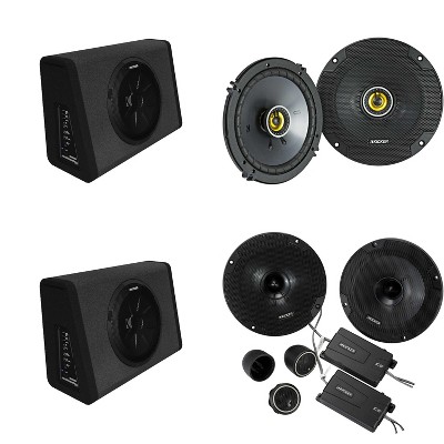 Kicker (2) 11PT250 Powered Sub Enclosure & 46CSS654 6.5" Component, 46CSC654 6.5" Bundle