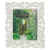 Mango Wood Scroll Handmade Intricate Carved 1 Slot Photo Frame Rustic White - Olivia & May - 4 of 4