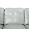 Gray PU Leather Sectional Sofa Suite L-Shaped Configuration, Tufted Upholstery, Versatile Storage Ottoman, Contemporary Living Space Solution - 3 of 4