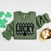 Simply Sage Market Checkered Lucky Shamrock Sweatshirt - 3 of 4