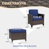 EAGLE PEAK Ocean Vista 4 piece Wicker Outdoor Patio Seating Set, Variated Wicker Conversation Dining Chairs Set with Cushions - 3 of 4
