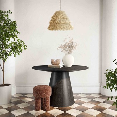 Sahara Black Oak and Marble Round Dining Table