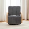 360° Swivel Accent Chair, Upholstered Tufted Lounge Chair with Solid Wood Armrests, Comfy Single Sofa Armchair - ModernLuxe - 3 of 4