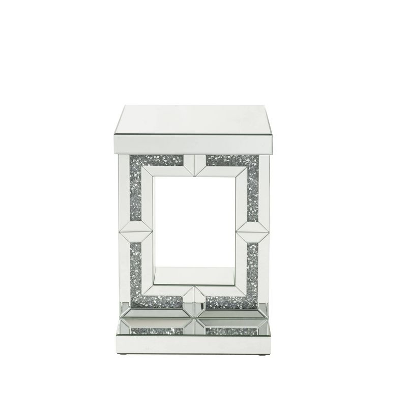 16&#34; Noralie Accent Table Mirrored/Faux Diamonds - Acme Furniture, 3 of 6