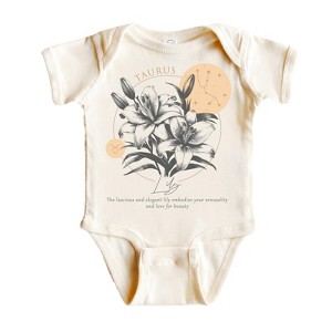 Taurus Floral Celestial Newborn Baby Onesie® Bodysuit GS1 - 1 of 4