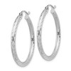 Black Bow Jewelry 2.25mm Diamond Cut, Polished Sterling Silver Hoops - 30mm (1 1/8 Inch) - image 2 of 4