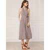 INSPIRE CHIC Women's Sleeveless Low Open Back Tile Print Halter Neckline Tie Waist Jumpsuit - 3 of 4