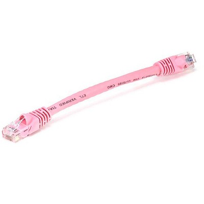 Monoprice Cat6 Ethernet Patch Cable - 0.5 Feet - Pink | Network Internet Cord - RJ45, Stranded, 550Mhz, UTP, Pure Bare Copper Wire, 24AWG