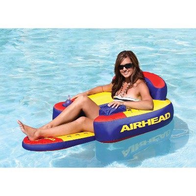 Airhead Bimini Lounger II Inflatable Pool Float with Cup Holder