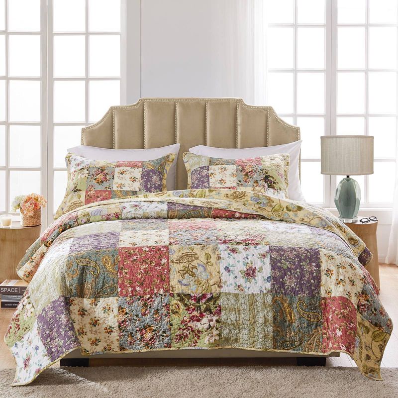 Greenland Home Fashions Blooming Prairie Quilt Set, 1 of 6