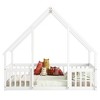 CAVINAS Twin/Full Size House-Style Bed Frame with Fence Guardrails,Modern Floor Bed for Kids Room,Bedroom - 4 of 4