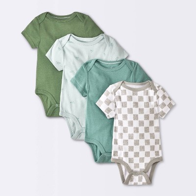 Baby 4pk Airplanes Short Sleeve Cotton Bodysuit - Cloud Island™ Blue Newborn