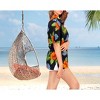 LA LEELA Hawaiian Shirts Womens Floral Summer Beach Party Blouses Short Sleeve Vacation Casual Button Up Dress Shirts for Women - 3 of 4