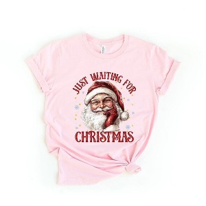 Simply Sage Market Women's Just Waiting For Christmas Santa Short Sleeve Graphic Tee - 1 of 4