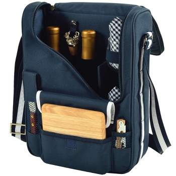 Picnic at Ascot - Wine Carrier Deluxe with Glass Beverage Glasses and Accessories for Two