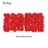 Unique Bargains Mini DIY Craft Decoration Artificial Rose Flower Head 72 Pcs Red - 3 of 4