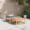 vidaXL Patio Footstool with Cushion - Acacia Wood Garden Ottoman/Coffee Table - 24.8"x24.8"x11.8" - Modular Outdoor Furniture - 3 of 4