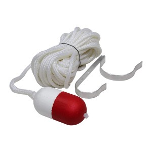 Kemp 12" White and Red Standard Rescue Throw Line and Buoy 30' Rope - 1 of 1