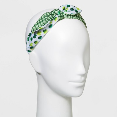 St. Patrick's Day Fabric Plaid Headband - Assorted Greens