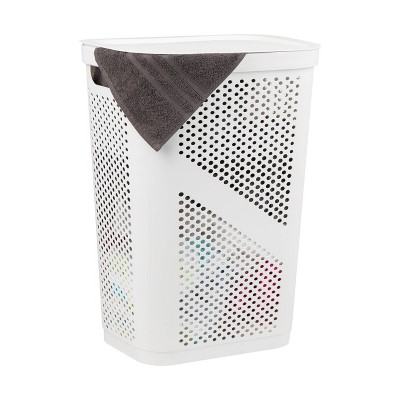 Mind Reader Perforated Plastic Hamper with Lid 60 Liter/16 Gallon