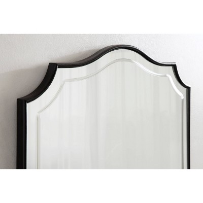 Hollyn 36''x25'' Traditional Black Wood Scalloped Wall Mirror