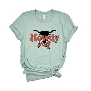 Simply Sage Market Women's Howdy Y'all Bull Short Sleeve Graphic Tee - 1 of 3