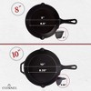 Cuisinel Cast Iron Skillet Set - 8" & 10" Fry Pans with Glass Lids & Silicone Grips, Pre-Seasoned, Oven Safe, Grill, BBQ, Stovetop, Induction Use - 3 of 4