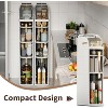 4-Tier Narrow Bathroom Storage Cabinet, Slim Rolling Storage Organizer with Drawers, Wheels,Toilet Paper Holder for Small Spaces - 4 of 4