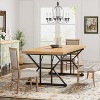 Okak Rustic Wood Large Rectangular Dining Table with X-Trestle Metal Legs,Long Modern Kitchen Dinner Table for Dining Room,Family Meals - 2 of 4
