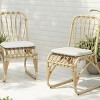 Durable Hand-Woven Rattan Chairs with Cushions, Weather-Resistant Iron Frame, Stylish Petal-Shaped Back-Coolbibila - 3 of 4