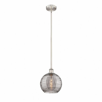 Athens Deco Swirl - 1 Light Stem Hung Mini Pendant In Industrial Style-11.13 Inches Tall and 10 Inches Wide