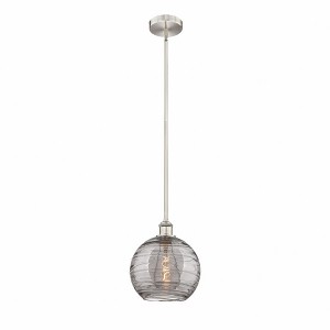 Athens Deco Swirl - 1 Light Stem Hung Mini Pendant In Industrial Style-11.13 Inches Tall and 10 Inches Wide - 1 of 1