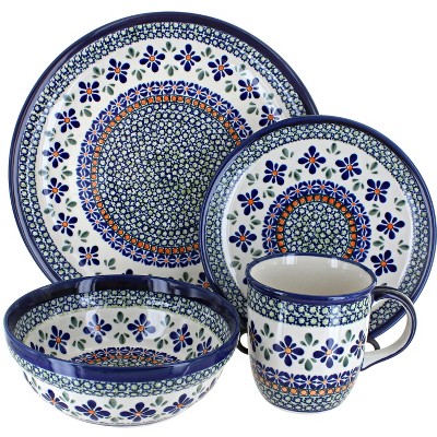 Blue Rose Polish Pottery Zaklady Dinnerware (16 PC)