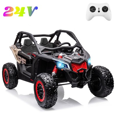 Jojoka 24V Ride On Car with Remote Control, 2 Seater Ride-On Toys Off-Road Truck Licensed Can Am Maverick UTV Electric Vehicles for Boys Girls