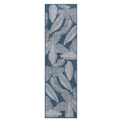 World Rug Gallery Distressed Palm Leaves Textured Flat Weave Indoor/Outdoor Area Rug