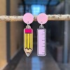Back to School Dangle Earrings - Playful Pencil & Ruler Design for Teacher Appreciation & Academic Celebrations - 4 of 4