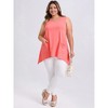 GRACE & GRANDEUR Women's Plus Size Scoop Neck Sleeveless Asymmetrical Hem with Pockets Tank Tops - 2 of 4