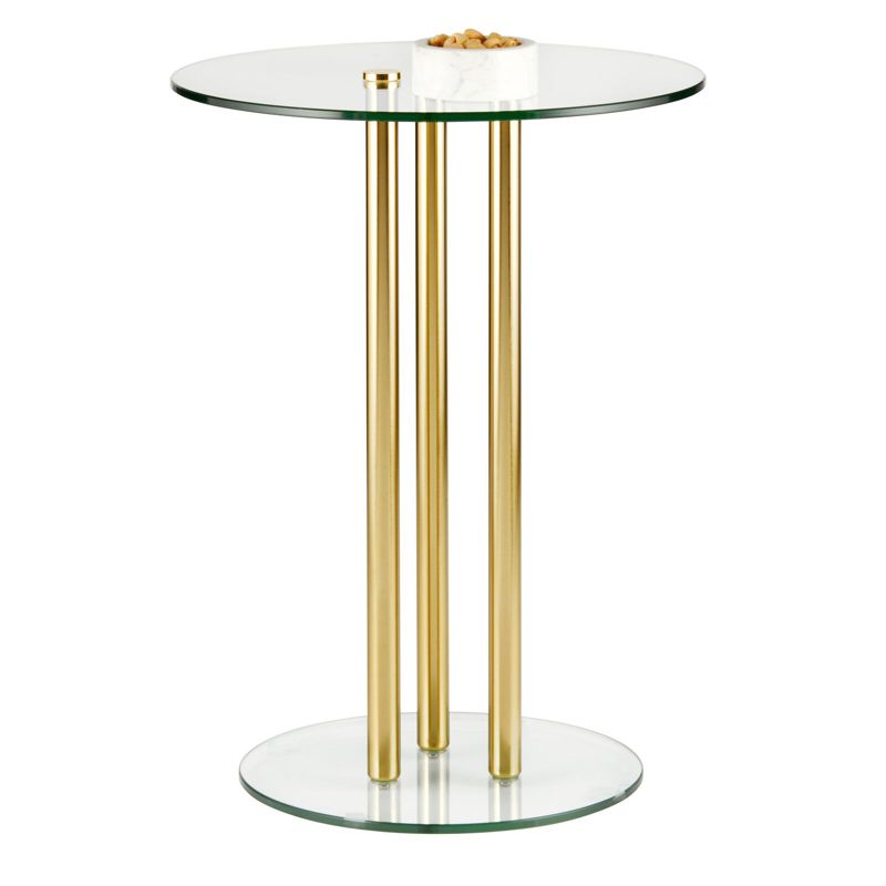 mDesign Long Metal and Glass Top Rectangular Coffee Accent Table, 5 of 7
