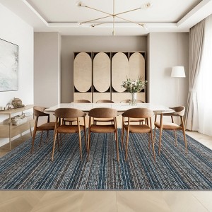 Modern Stripe Rug Washable Area Rug Printed Braid Carpet - 1 of 4