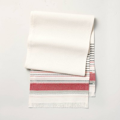 Decorative Multi Stripe Table Runner Red/Green - Hearth & Hand™ with Magnolia