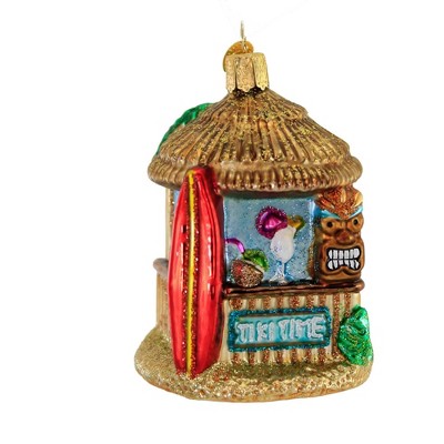 Old World Christmas 3.75 In Tiki Hut Tree Ornament , Rest Relaxation (1PC)