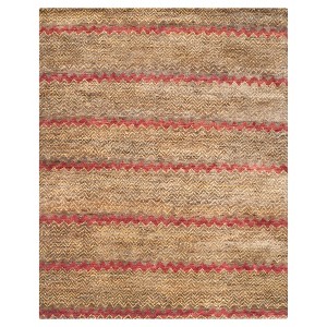 Brown/Gold Stripe Knotted Area Rug - (5