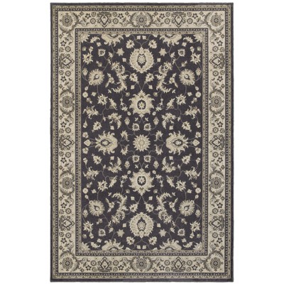 Richmond Ivory and Charcoal Rectangular Wool Area Rug