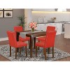 Modern Dining Set 5 Piece - Mid Century Table & Chairs - 36x36 Inch Wood Dining Room Furniture - 2 of 4