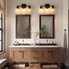 15.75 in 3-Light Matte Black Modern Vanity Light with Square Clear Glass Shade, Wall Lighting Fixtures for Bathroom - 3 of 4