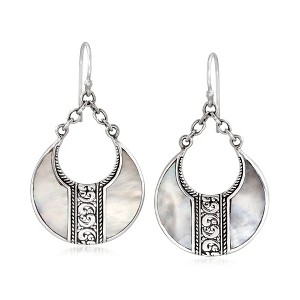 Ross-Simons Mother-Of-Pearl Bali-Style Teardrop Earrings in Sterling Silver - 1 of 4