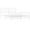 vidaXL Metal Bed Frame with Headboard and FootboardWhite 59.1 in.x78.7 in. - 4 of 4