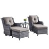Gymojoy Outdoor Swivel Chair with Ottoman High Back Glider Chair with Soft Cushion - 3 of 4