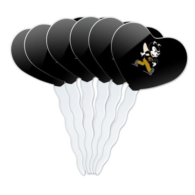 Emporia State University Secondary Logo Heart Love Cupcake Picks Toppers Decoration Set of 6